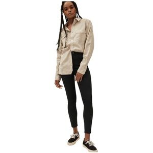 NEW EVERLANE The Authentic Stretch High-Rise Skinny‎ Ankle Jean in Black Size 24